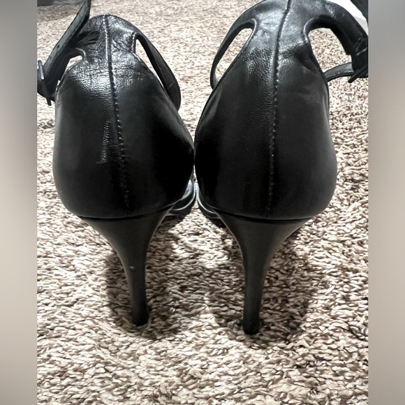 ZARA black strappy leather sandal heels ankle strap sold out blogger US 8 EU 39 - Picture 4 of 6